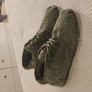 Toms Stylish Desert Green Canvas boot Mid-calf Shoes Men 9